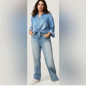 NWT Torrid High Rise Baggy straight classics denim jeans (dirty Martini) 22R